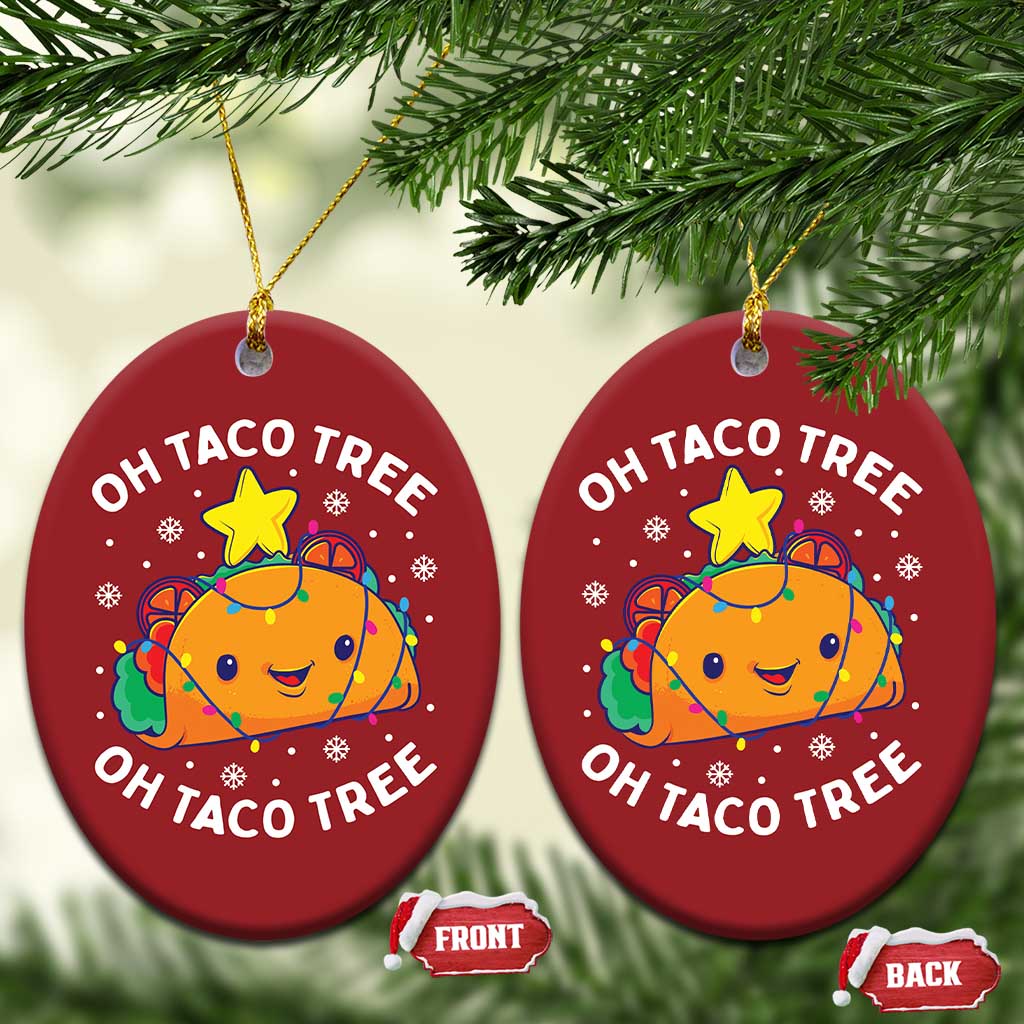 Taco Xmas Tree Christmas Ornament Oh Taco Tree Cute Xmas Mexican Food Lover - Wonder Print Shop