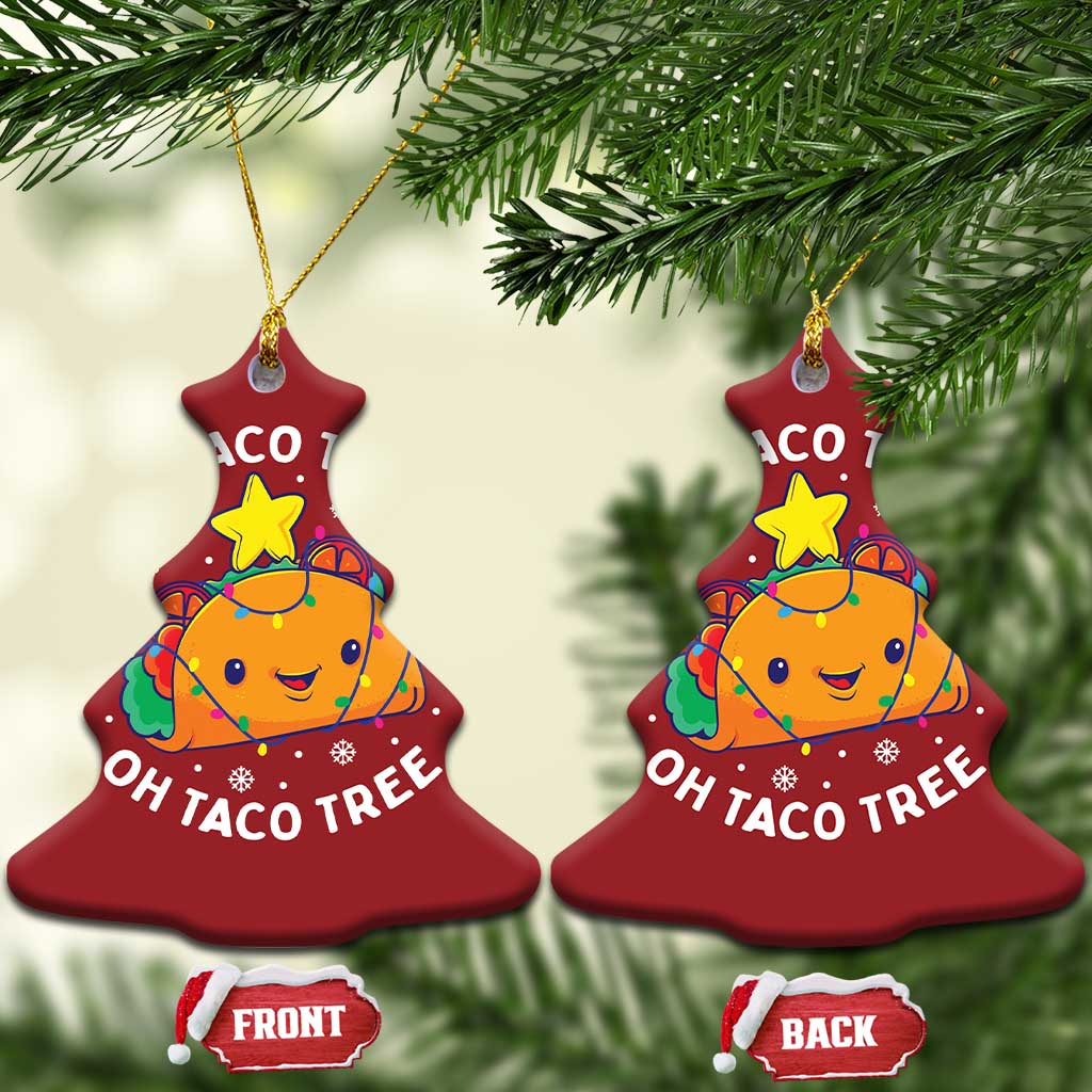 Taco Xmas Tree Christmas Ornament Oh Taco Tree Cute Xmas Mexican Food Lover - Wonder Print Shop