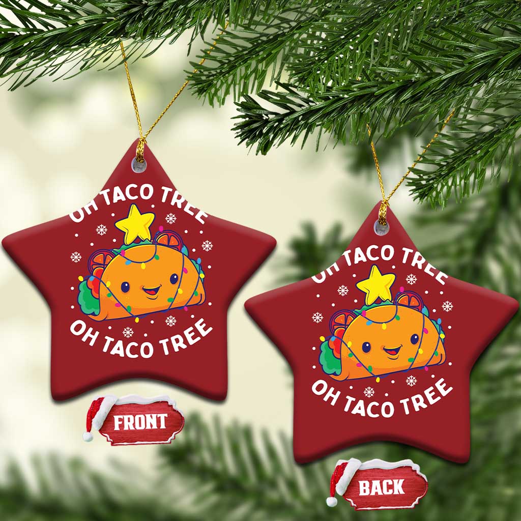 Taco Xmas Tree Christmas Ornament Oh Taco Tree Cute Xmas Mexican Food Lover - Wonder Print Shop