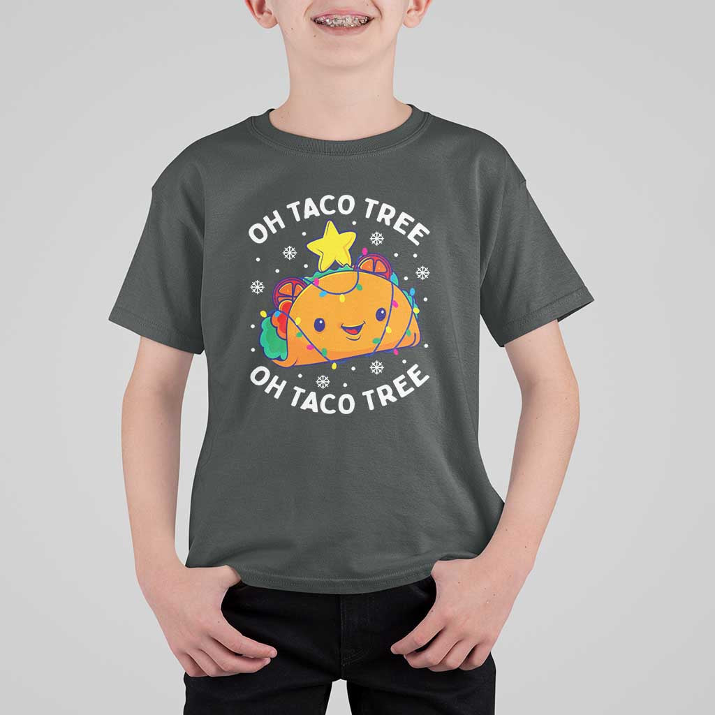 Taco Christmas Tree T Shirt For Kid Oh Taco Tree Cute Xmas Mexican Food Lover - Wonder Print Shop