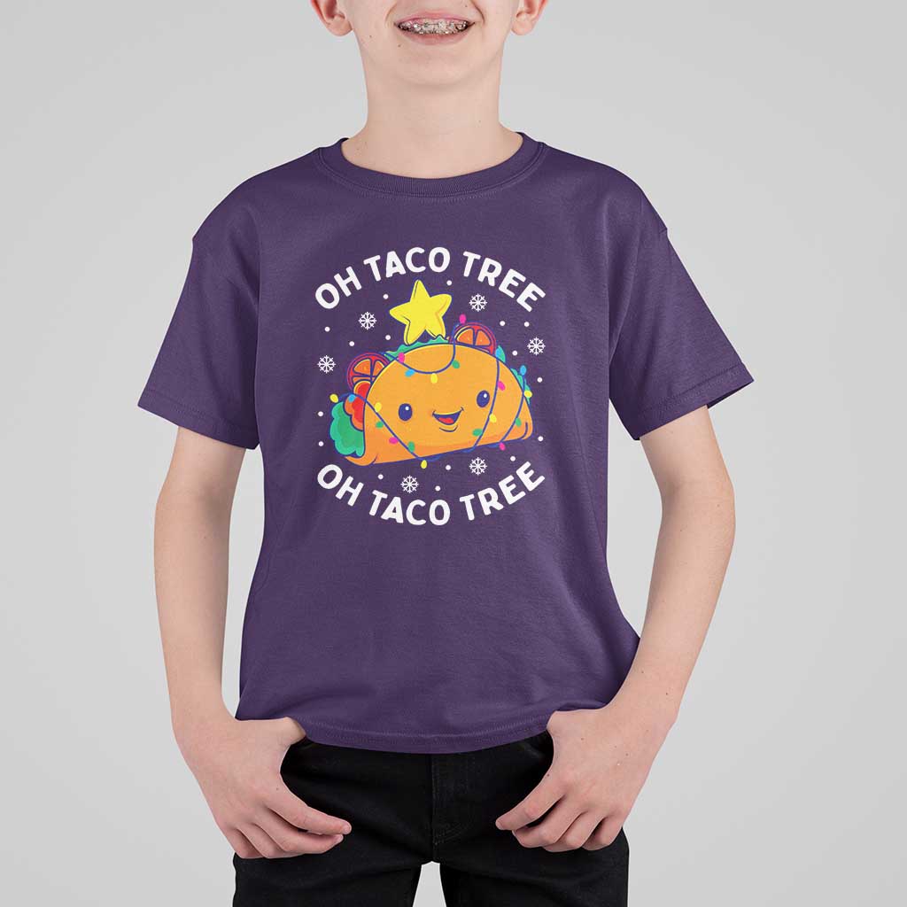 Taco Christmas Tree T Shirt For Kid Oh Taco Tree Cute Xmas Mexican Food Lover - Wonder Print Shop