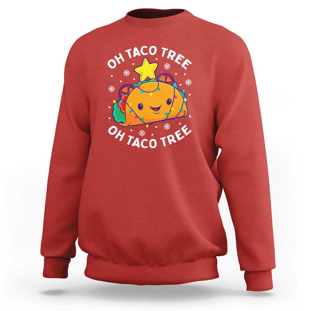 Taco Christmas Tree Sweatshirt Oh Taco Tree Cute Xmas Mexican Food Lover - Wonder Print Shop
