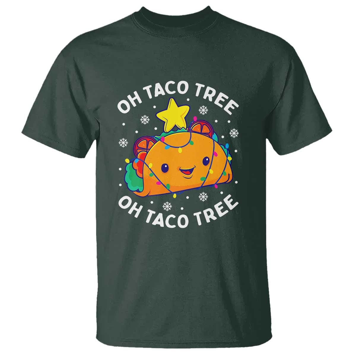 Taco Christmas Tree T Shirt Oh Taco Tree Cute Xmas Mexican Food Lover - Wonder Print Shop