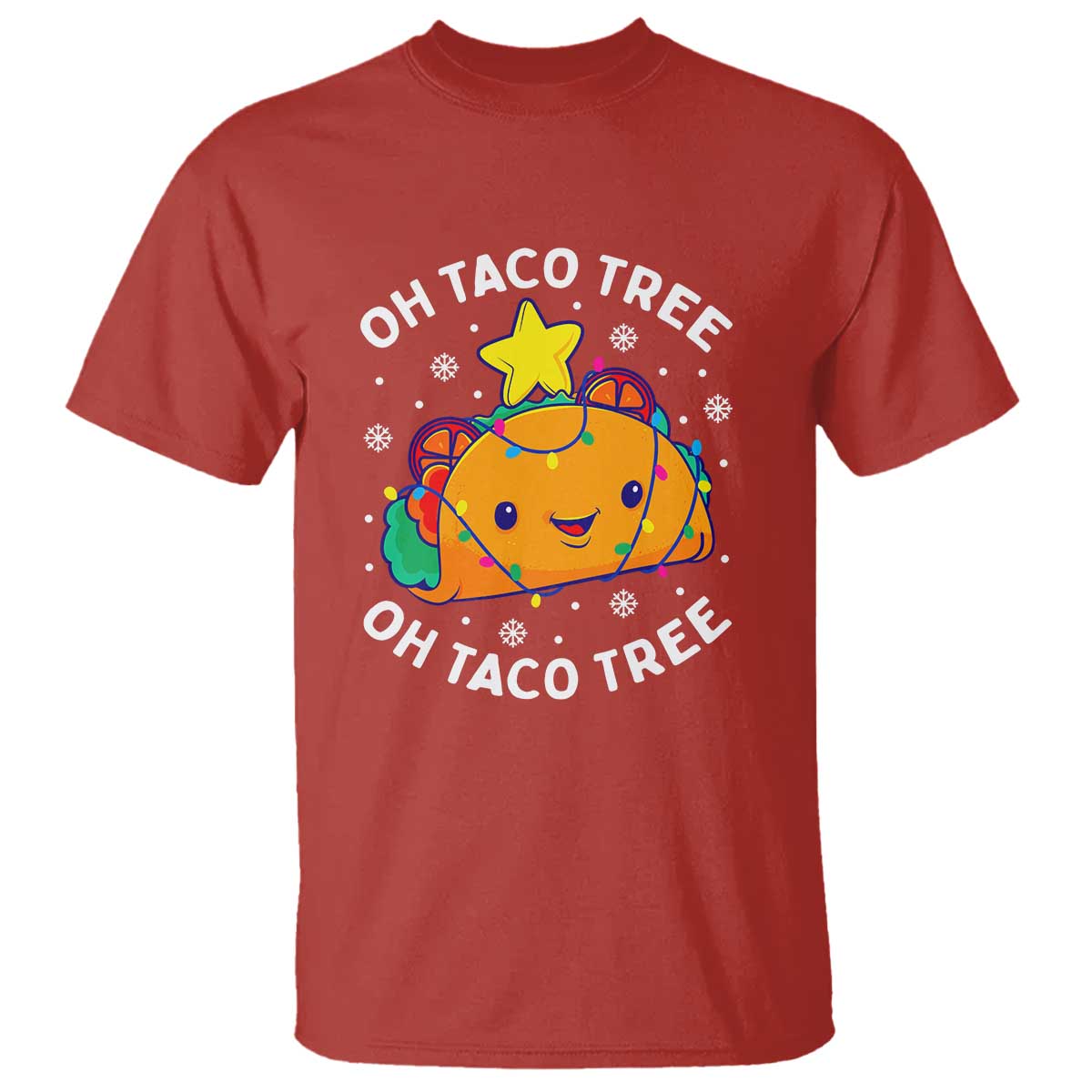 Taco Christmas Tree T Shirt Oh Taco Tree Cute Xmas Mexican Food Lover - Wonder Print Shop