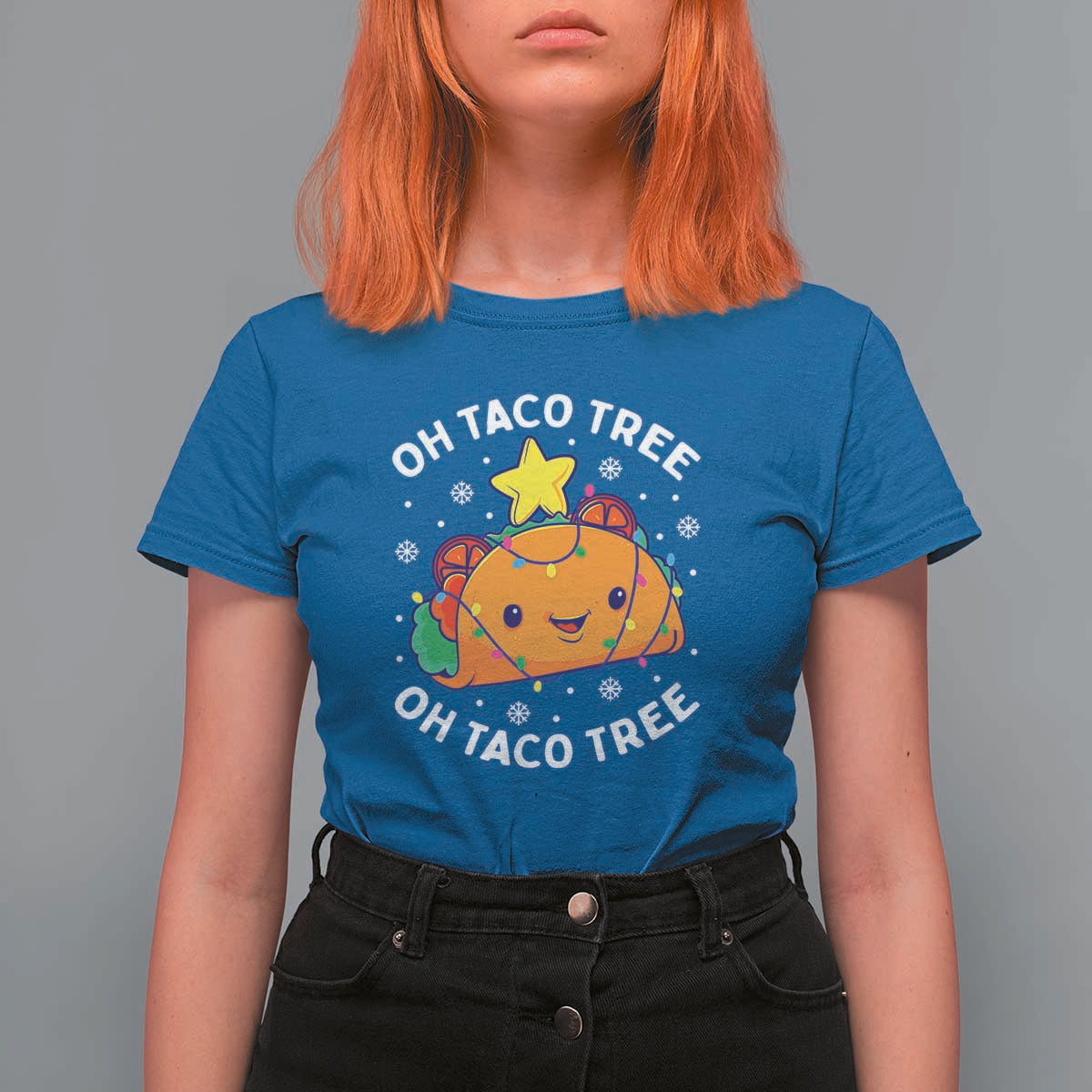 Taco Christmas Tree T Shirt For Women Oh Taco Tree Cute Xmas Mexican Food Lover - Wonder Print Shop