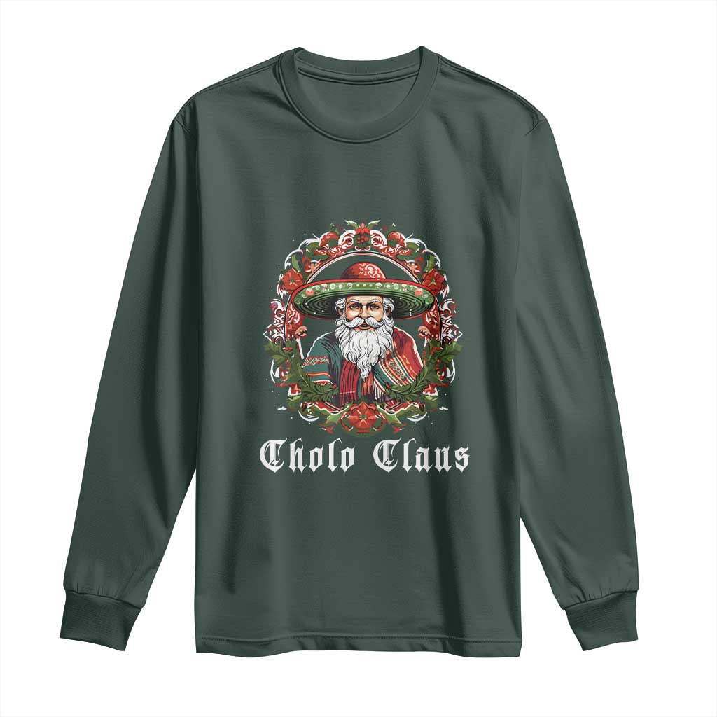 Mexican Christmas Cholo Claus Santa Long Sleeve Shirt Funny Xmas in Mexico Latin America