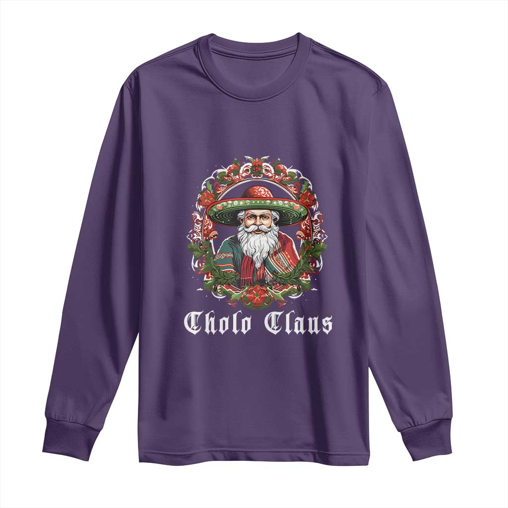 Mexican Christmas Cholo Claus Santa Long Sleeve Shirt Funny Xmas in Mexico Latin America