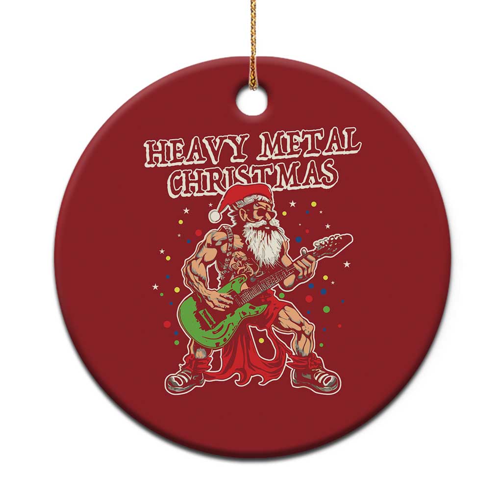 Heavy Metal Santa Christmas Ornament Playing Guitar Christmas Rock Music Lover - Wonder Print Shop