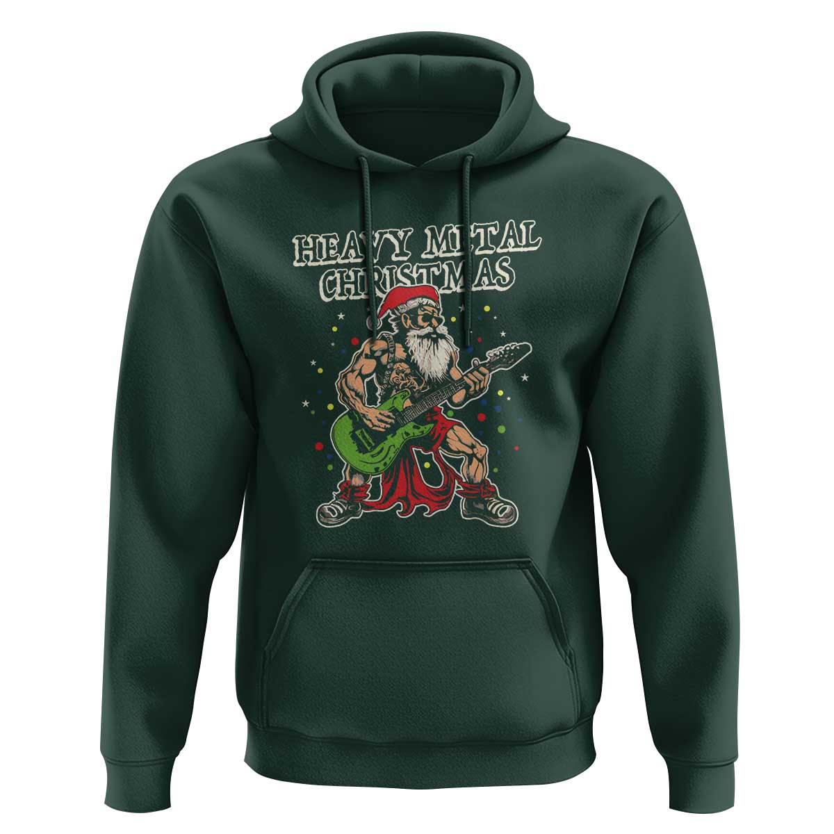 Heavy Metal Santa Hoodie Playing Guitar Christmas Rock Music Lover