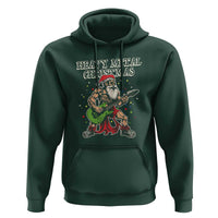 Heavy Metal Santa Hoodie Playing Guitar Christmas Rock Music Lover