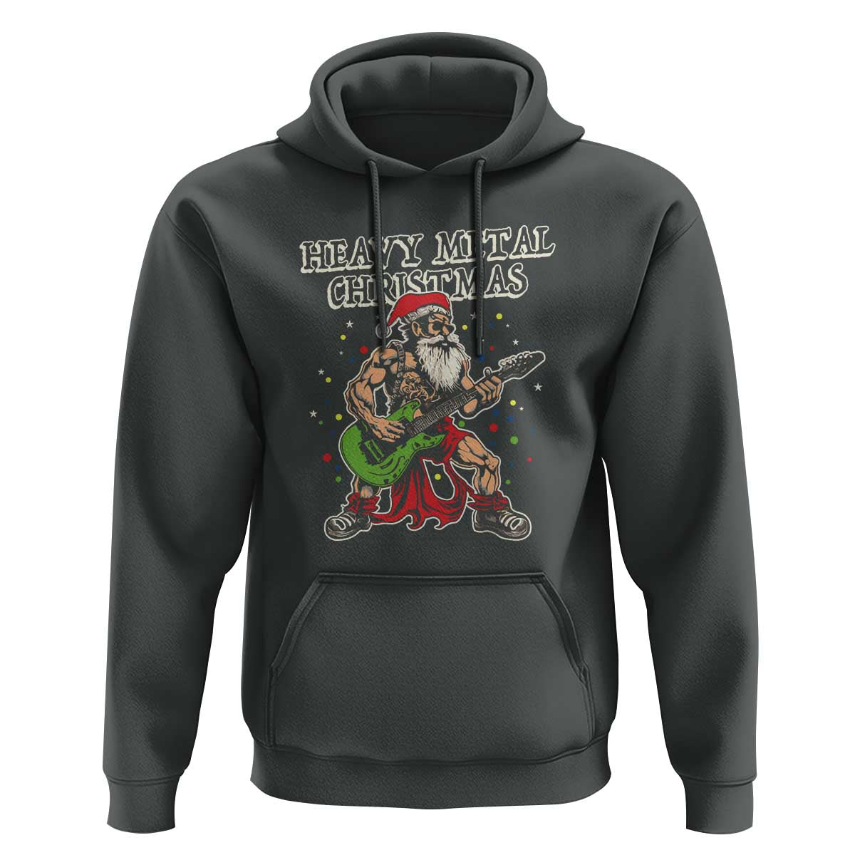 Heavy Metal Santa Hoodie Playing Guitar Christmas Rock Music Lover