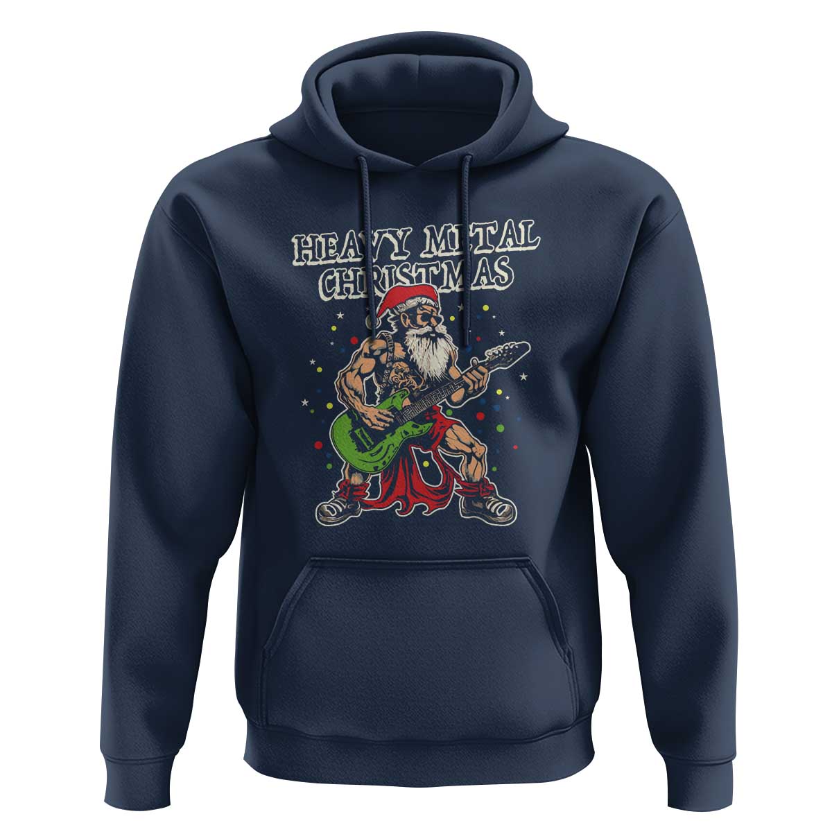 Heavy Metal Santa Hoodie Playing Guitar Christmas Rock Music Lover