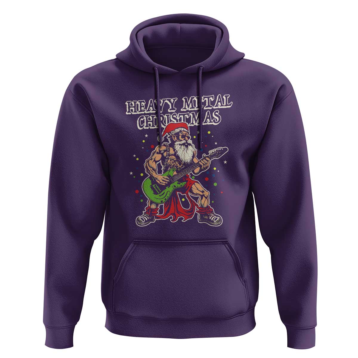 Heavy Metal Santa Hoodie Playing Guitar Christmas Rock Music Lover