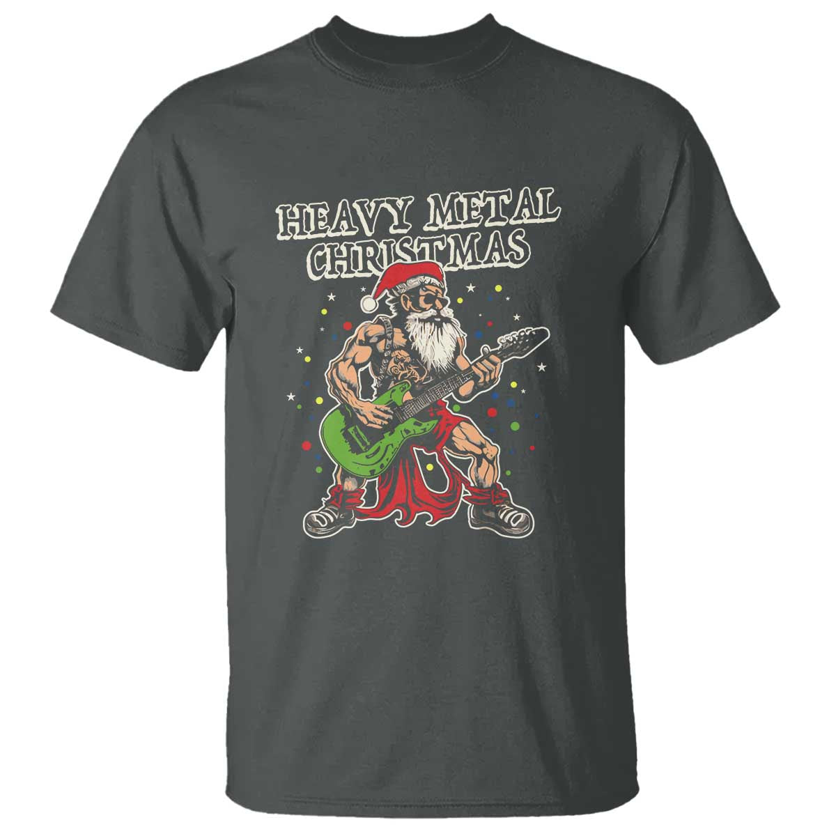 Heavy Metal Santa T Shirt Playing Guitar Christmas Rock Music Lover - Wonder Print Shop