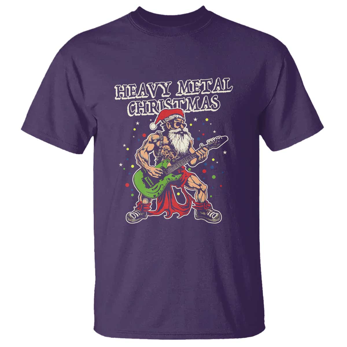 Heavy Metal Santa T Shirt Playing Guitar Christmas Rock Music Lover - Wonder Print Shop
