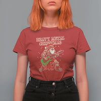 Heavy Metal Santa T Shirt For Women Playing Guitar Christmas Rock Music Lover - Wonder Print Shop
