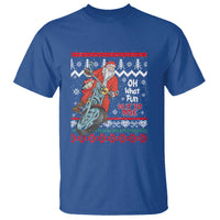 Biker Santa Claus T Shirt Christmas Motorcycle Oh What Fun It Is To Ride Ugly Sweater - Wonder Print Shop