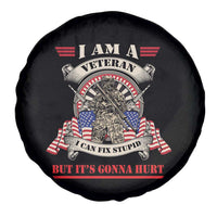 Funny Veteran Spare Tire Cover I Can Fix Stupid But It's Gonna Hurt