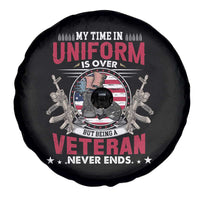 Proud American Veteran Spare Tire Cover My Time In Uniform Is Over But Being A Veteran Never Ends