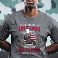 My Time In Uniform Is Over But Being A Veteran Never Ends US Veteran Pride Dog Tag T Shirt - Wonder Print Shop