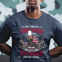 My Time In Uniform Is Over But Being A Veteran Never Ends US Veteran Pride Dog Tag T Shirt - Wonder Print Shop
