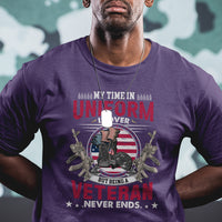 My Time In Uniform Is Over But Being A Veteran Never Ends US Veteran Pride Dog Tag T Shirt - Wonder Print Shop