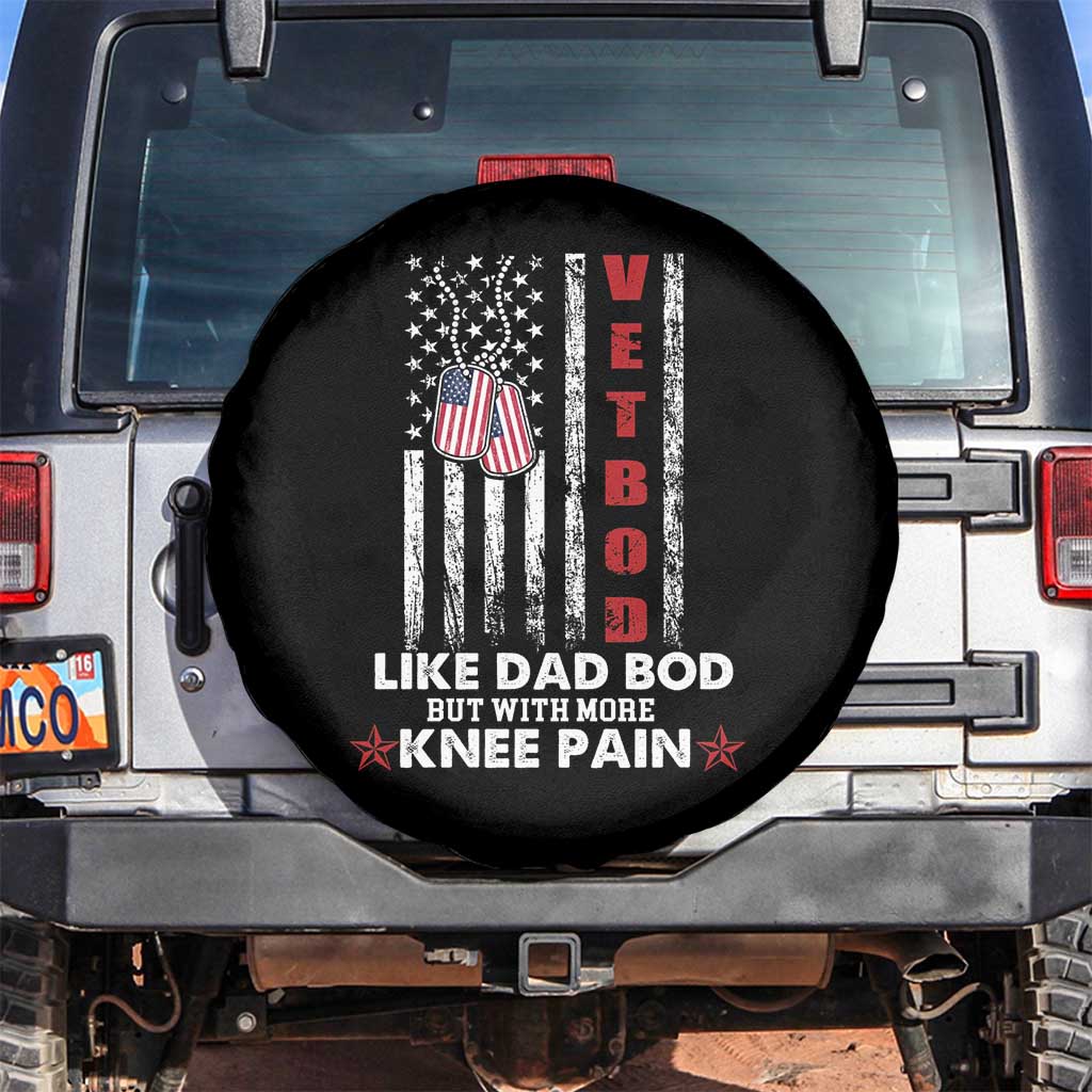 American Vetbod Spare Tire Cover Like Dad Bod But With More Knee Pain Patriotic Dog Tag US Flag