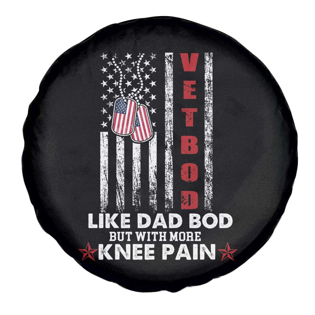 American Vetbod Spare Tire Cover Like Dad Bod But With More Knee Pain Patriotic Dog Tag US Flag