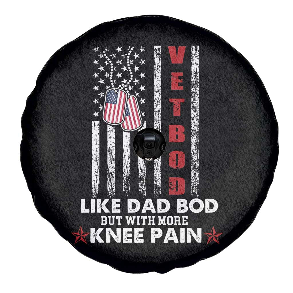 American Vetbod Spare Tire Cover Like Dad Bod But With More Knee Pain Patriotic Dog Tag US Flag