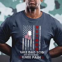 Vet Bod Like Dad Bod But With More Knee Pain Dog Tag Funny Veteran Dad T Shirt - Wonder Print Shop