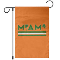 Retro Miami Palm Tree Garden Flag Vintage South Florida Pride Distressed Orange and Green