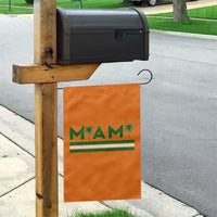 Retro Miami Palm Tree Garden Flag Vintage South Florida Pride Distressed Orange and Green