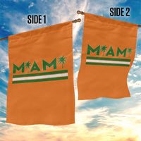 Retro Miami Palm Tree Garden Flag Vintage South Florida Pride Distressed Orange and Green