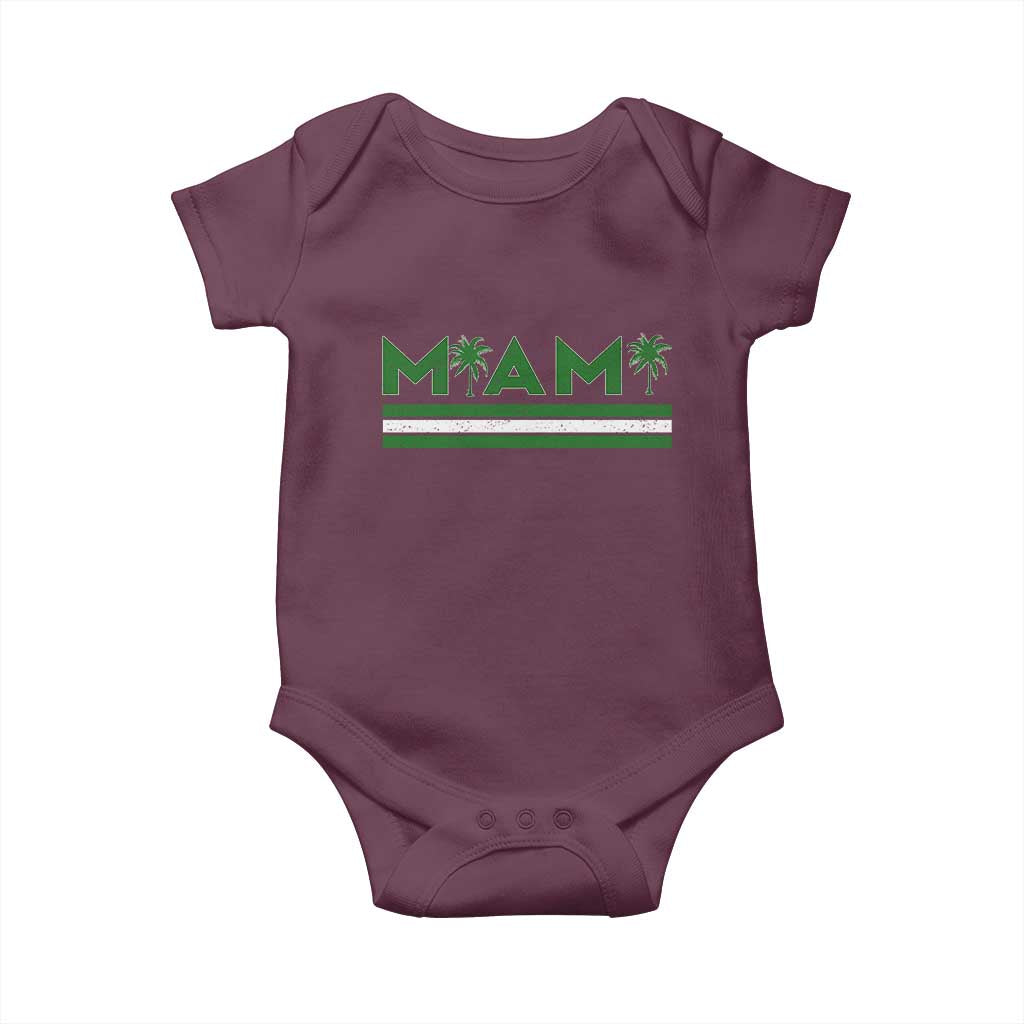 Retro Miami Palm Tree Baby Onesie Vintage South Florida Pride Distressed Orange and Green