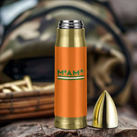 Retro Miami Palm Tree Bullet Tumbler Vintage South Florida Pride Distressed Orange and Green