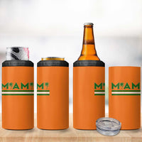 Retro Miami Palm Tree 4 in 1 Can Cooler Tumbler Vintage South Florida Pride Distressed Orange and Green