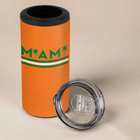 Retro Miami Palm Tree 4 in 1 Can Cooler Tumbler Vintage South Florida Pride Distressed Orange and Green