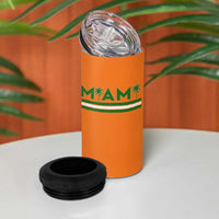 Retro Miami Palm Tree 4 in 1 Can Cooler Tumbler Vintage South Florida Pride Distressed Orange and Green