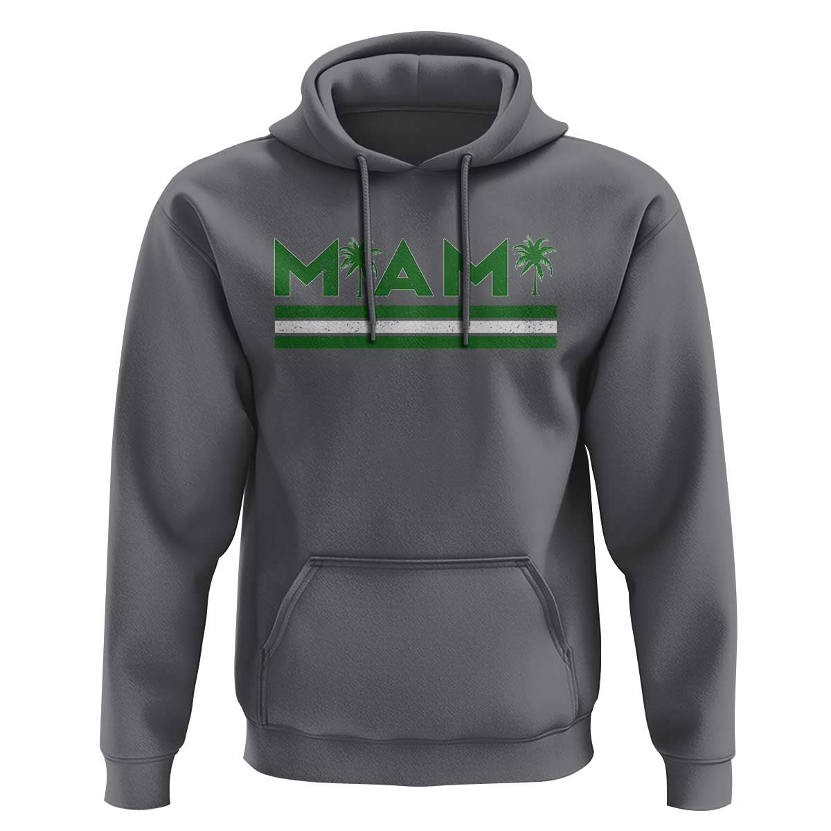 Retro Miami Palm Tree Hoodie Vintage South Florida Pride Distressed Orange and Green