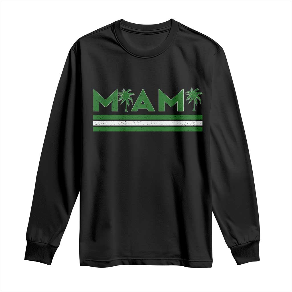 Retro Miami Palm Tree Long Sleeve Shirt Vintage South Florida Pride Distressed Orange and Green