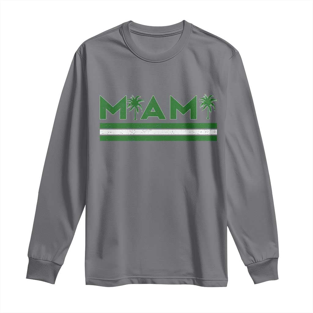 Retro Miami Palm Tree Long Sleeve Shirt Vintage South Florida Pride Distressed Orange and Green