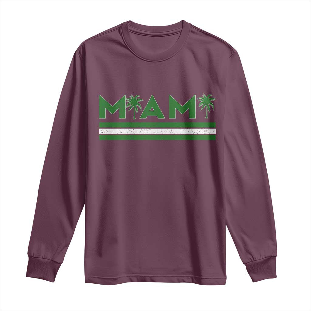 Retro Miami Palm Tree Long Sleeve Shirt Vintage South Florida Pride Distressed Orange and Green