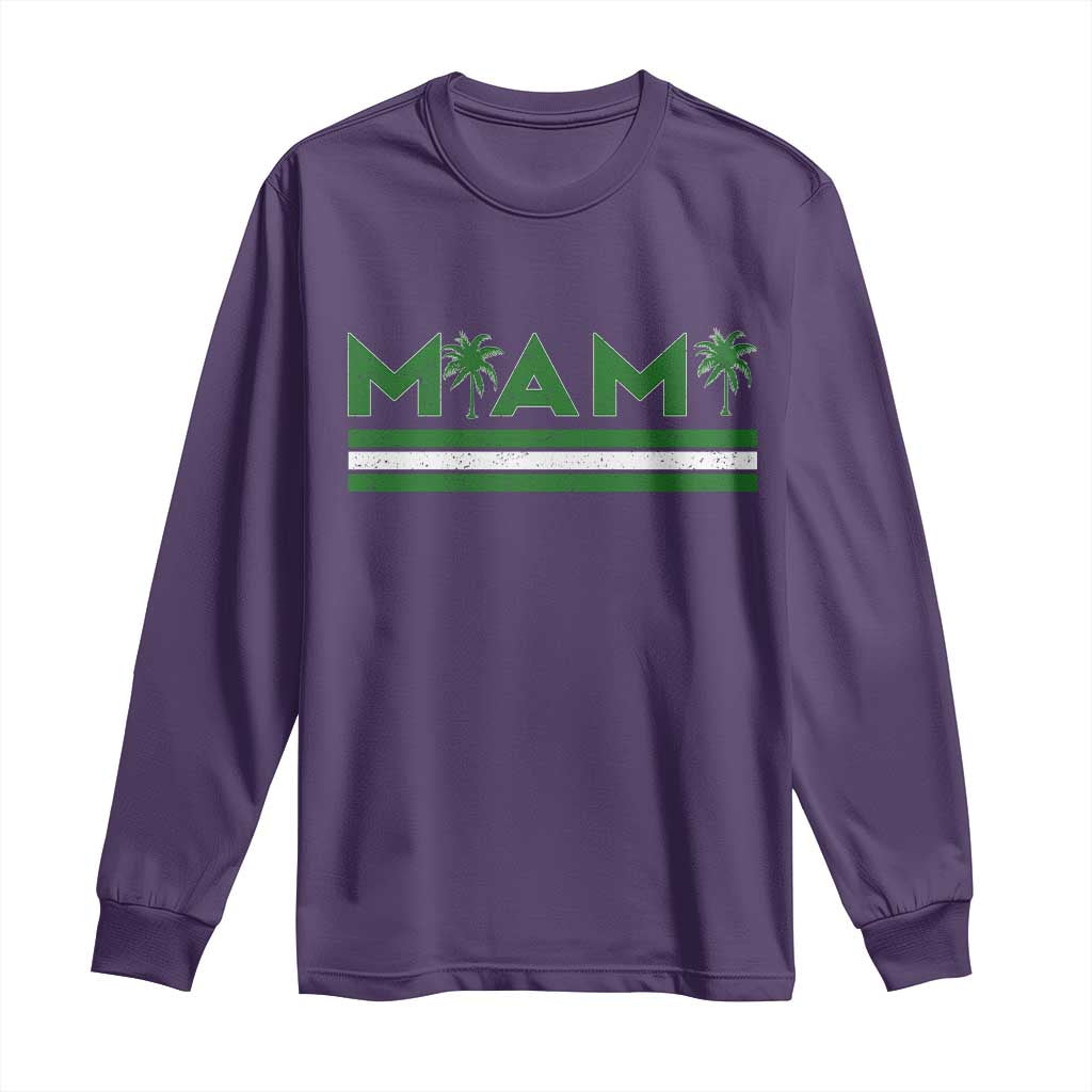 Retro Miami Palm Tree Long Sleeve Shirt Vintage South Florida Pride Distressed Orange and Green