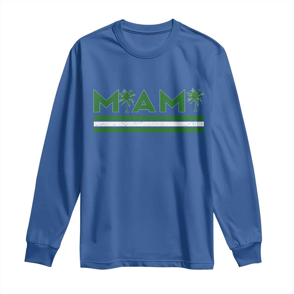 Retro Miami Palm Tree Long Sleeve Shirt Vintage South Florida Pride Distressed Orange and Green