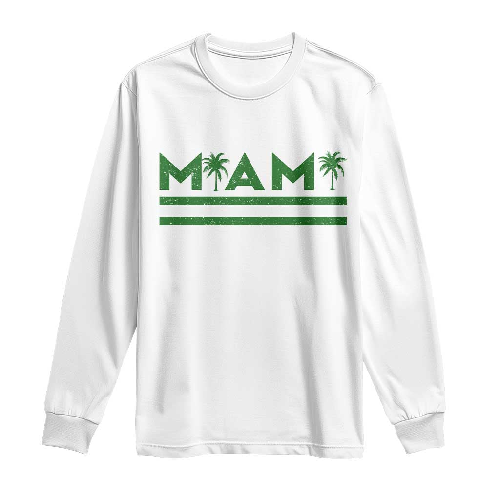 Retro Miami Palm Tree Long Sleeve Shirt Vintage South Florida Pride Distressed Orange and Green