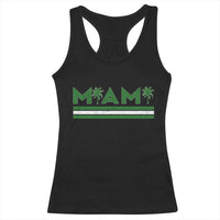 Retro Miami Palm Tree Racerback Tank Top Vintage South Florida Pride Distressed Orange and Green