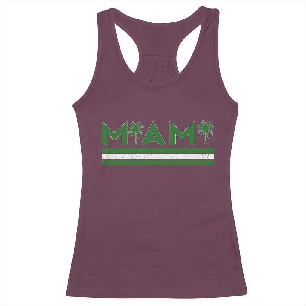 Retro Miami Palm Tree Racerback Tank Top Vintage South Florida Pride Distressed Orange and Green