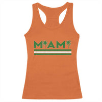 Retro Miami Palm Tree Racerback Tank Top Vintage South Florida Pride Distressed Orange and Green