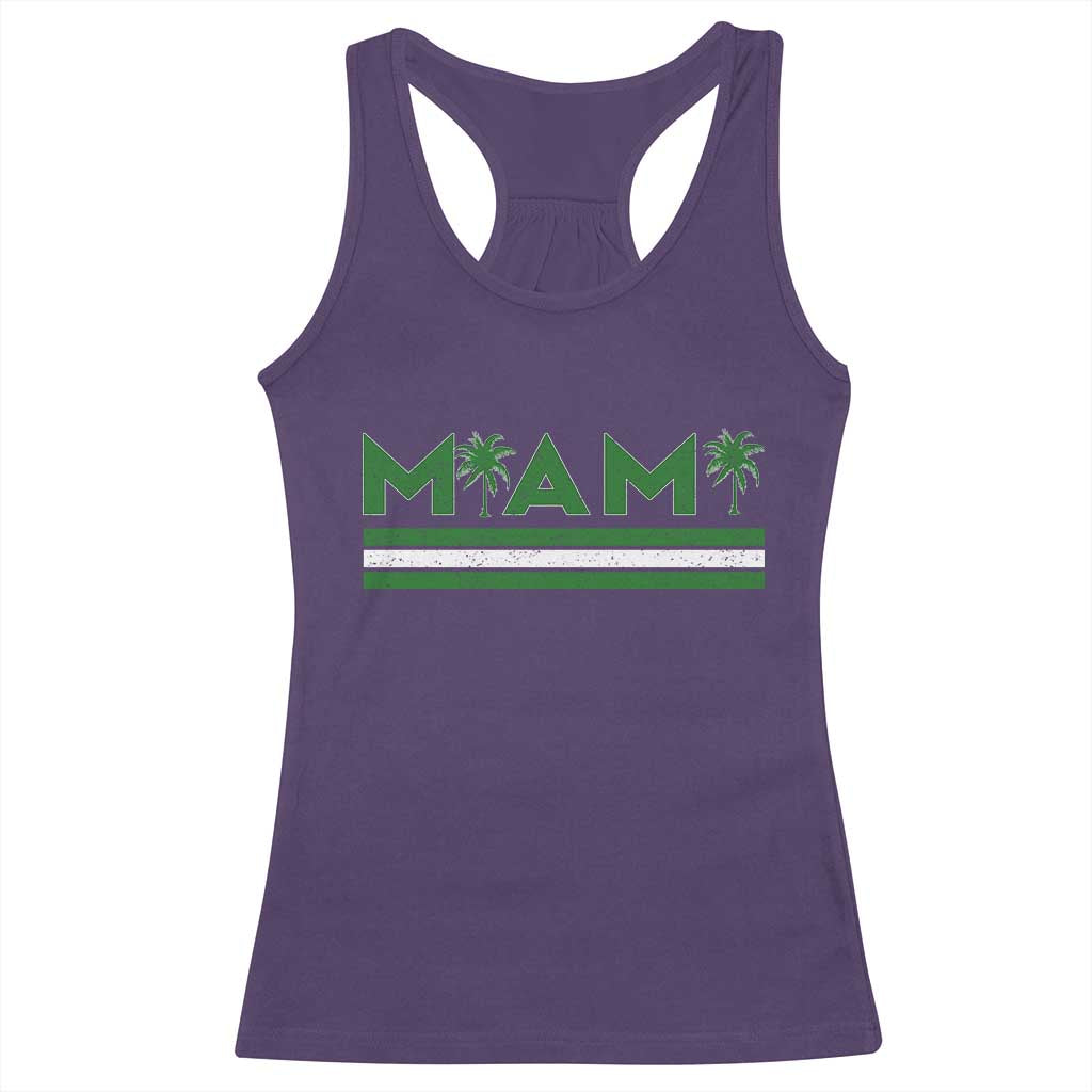 Retro Miami Palm Tree Racerback Tank Top Vintage South Florida Pride Distressed Orange and Green
