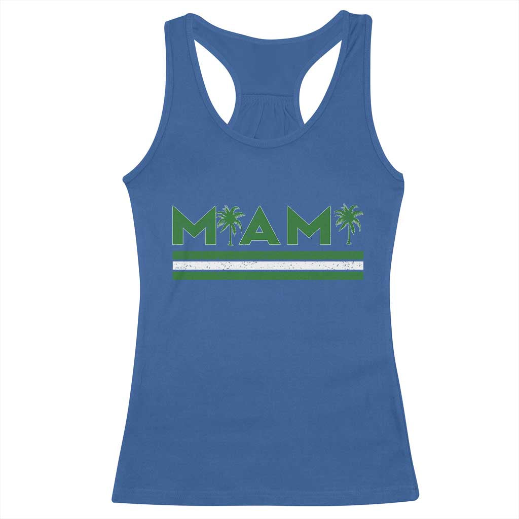 Retro Miami Palm Tree Racerback Tank Top Vintage South Florida Pride Distressed Orange and Green
